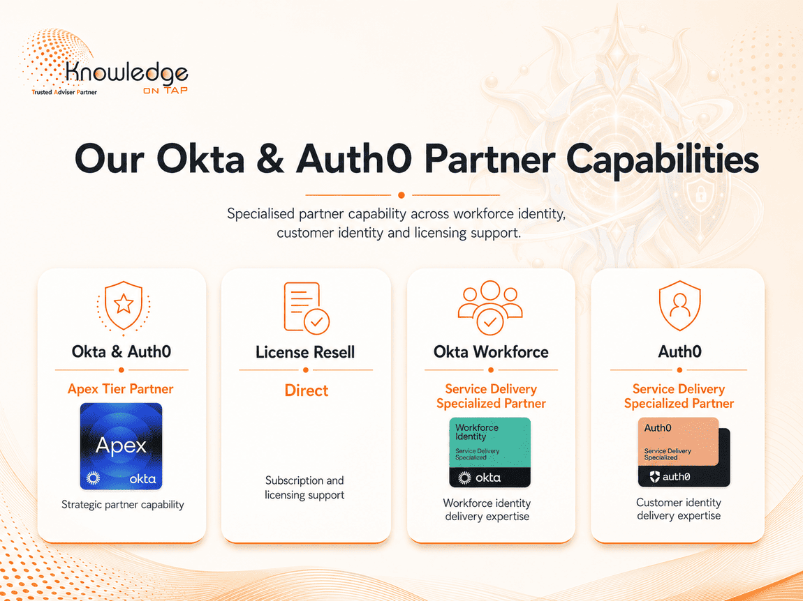 Okta & Auth0 Apex Tier Partner — Authorized Licence Reseller, Okta Workforce Service Delivery Specialized, Auth0 Service Delivery Specialized
